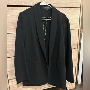 Talbots Black Blazer with Contrast Stitching - Size 14